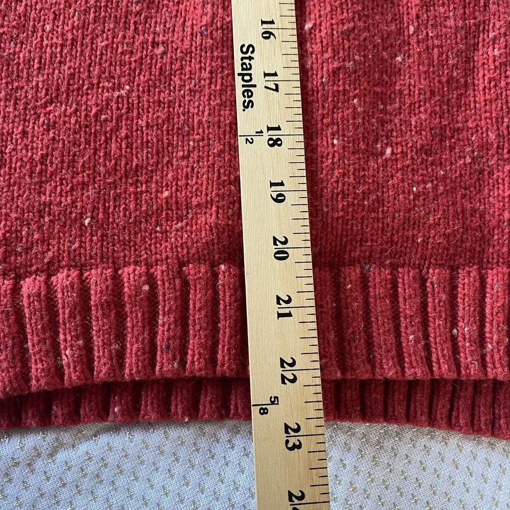 J. Jill Wool Blend Sweater Red Speckled Turtleneck Mock Neck Pockets Size XS - Picture 8 of 10